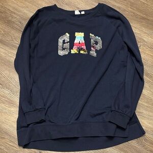 GAP Dark Blue Crew with Sequin Logo